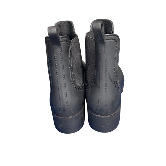 Jeffrey Campbell Black Chelsea Rain Boots Women’s 10 Waterproof Rubber Lug Sole - Picture 4 of 8